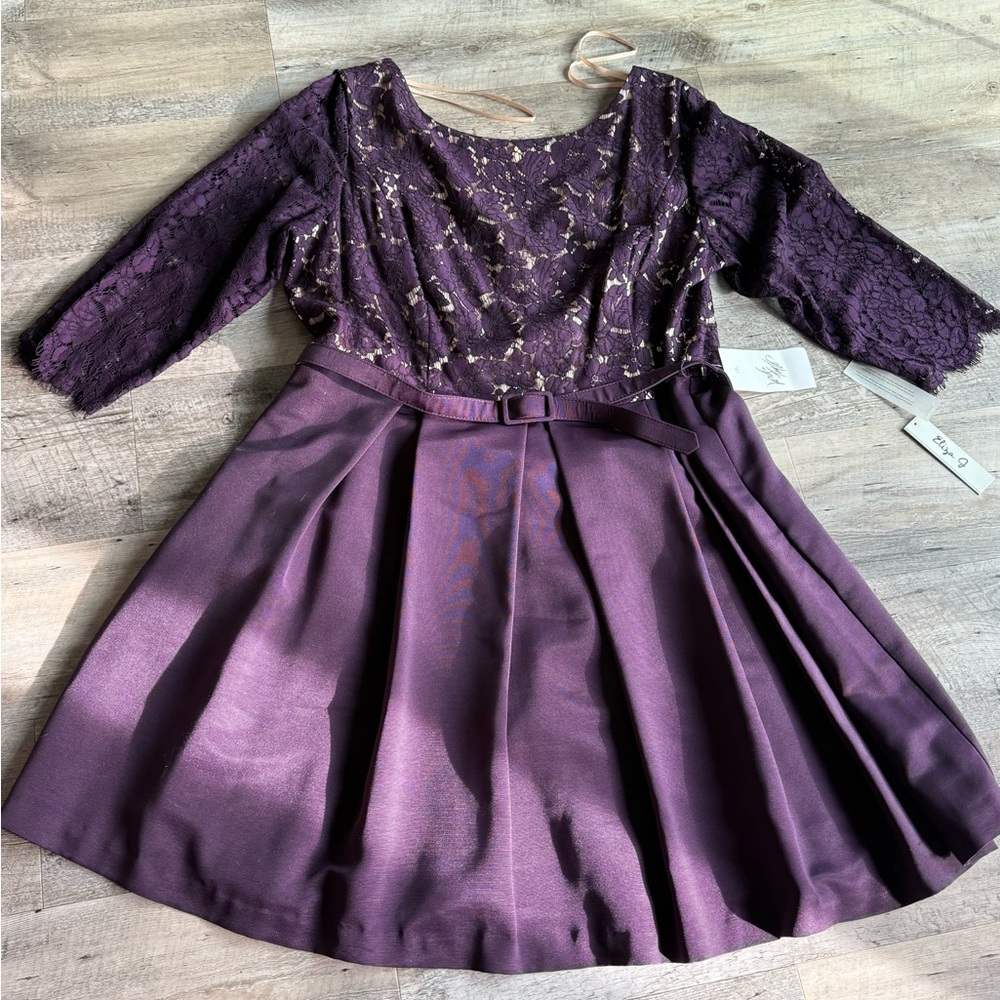 Elegant Purple Lace Dress